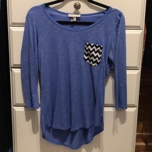 Blue 3/4 Sleeved shirt with pocket
